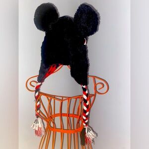 Disney Mickey Mouse Ear Winter braided fur hat